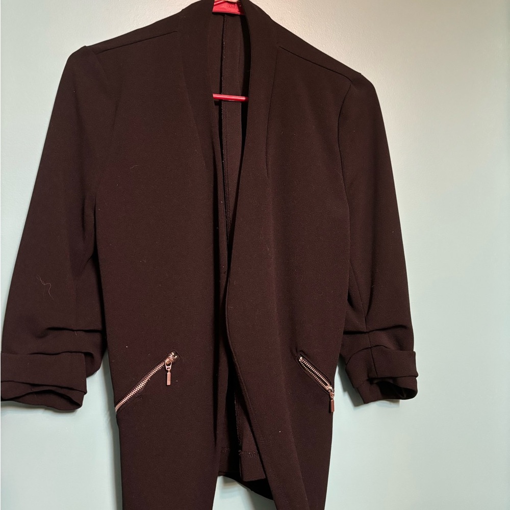 Maurices Black Blazer with Zipper Accents